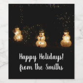 Étiquette Pour Bouteilles De Vin Écran Luminaire Snowman (Étiquettes simples)