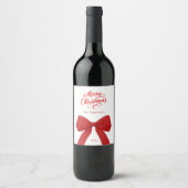 Étiquette Pour Bouteilles De Vin Écriture blanche rouge bosse Noël (Devant)