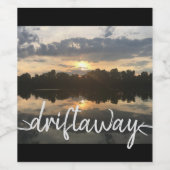 Étiquette Pour Bouteilles De Vin Écriture du script PERSONNALISÉ DRIFT AWAY | (Étiquettes simples)