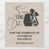 Étiquette Pour Bouteilles De Vin Écriture moderne de mariage script noir casual (Étiquettes simples)