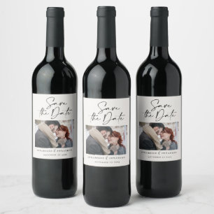 Étiquette Pour Bouteilles De Vin Écriture moderne décontractée typographie noire ma