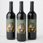 Étiquette Pour Bouteilles De Vin Écureuil intelligent (Bouteilles)