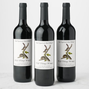 Étiquette Pour Bouteilles De Vin Écureuil rouge américain (Colombien de Richardson)
