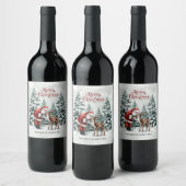 Étiquette Pour Bouteilles De Vin Editable Santa Wine Bottle Label (Bouteilles)