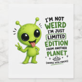 Étiquette Pour Bouteilles De Vin Édition Limitée Design Alien (Étiquettes simples)