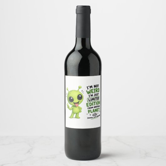 Étiquette Pour Bouteilles De Vin Édition Limitée Design Alien (Devant)