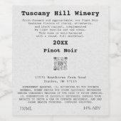 Étiquette Pour Bouteilles De Vin Effet Kraft Gris Description de LOGO QRCode person (Étiquettes simples)