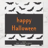 Étiquette Pour Bouteilles De Vin Éffrayant chauves-souris personnalisées Halloween (Étiquettes simples)