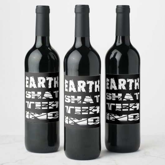 Étiquette Pour Bouteilles De Vin Effrayant la Terre (Bouteilles)
