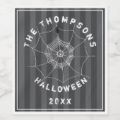 Étiquette Pour Bouteilles De Vin Éffrayant Spider dans Spider Web (Étiquettes simples)