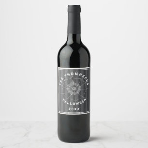 Étiquette Pour Bouteilles De Vin Éffrayant Spider dans Spider Web
