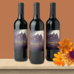 Étiquette Pour Bouteilles De Vin Éffrayante fête d'Halloween