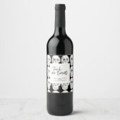 Étiquette Pour Bouteilles De Vin Effrayer Scull Trick ou traitement | Parti Hallowe (Devant)