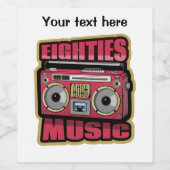 Étiquette Pour Bouteilles De Vin Eighties Music Stéréo (Étiquettes simples)