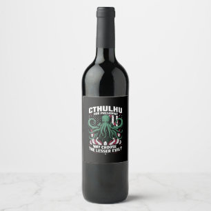 Étiquette Pour Bouteilles De Vin Élections amusantes de 2024 Cthulhu Président