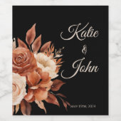 Étiquette Pour Bouteilles De Vin Elégance d'automne de l'aquarelle Mariage- (Étiquettes simples)