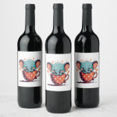 Étiquette Pour Bouteilles De Vin Élégance de l'éléphant (Bouteilles)