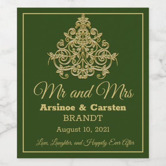 Étiquette Pour Bouteilles De Vin Élégance dorée (Étiquettes simples)