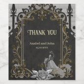 Étiquette Pour Bouteilles De Vin Elégance en argent et noir. (Étiquettes simples)