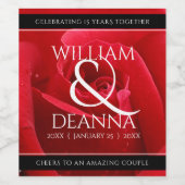 Étiquette Pour Bouteilles De Vin Élégant 15e 26e 36e anniversaire de Mariage Rose (Étiquettes simples)