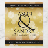 Étiquette Pour Bouteilles De Vin Élégant 50e anniversaire de Mariage d'or (Étiquettes simples)