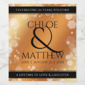 Étiquette Pour Bouteilles De Vin Élégant 7e 22e 49e anniversaire de Mariage de cuiv (Étiquettes simples)