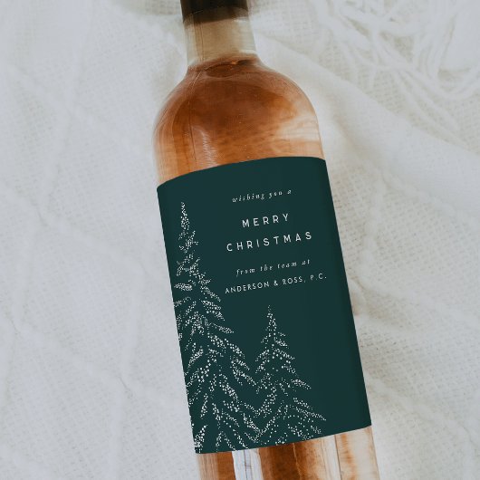 Étiquette Pour Bouteilles De Vin Élégant À feuillage persistant Affaires ou vacance