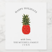 Étiquette Pour Bouteilles De Vin Élégant ananas de Noël tropical (Étiquettes simples)