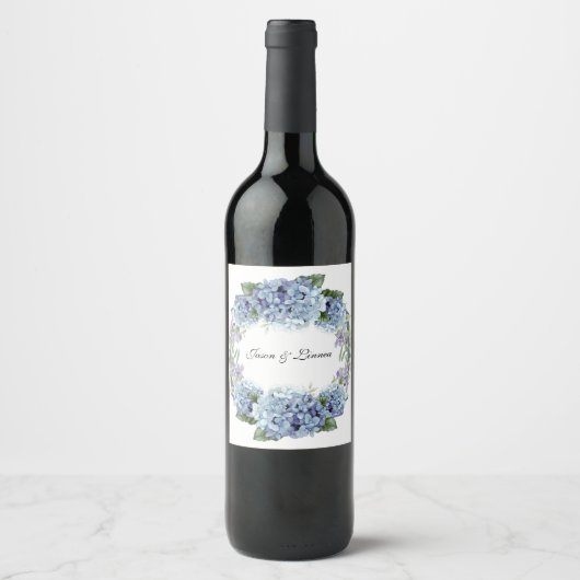 Étiquette Pour Bouteilles De Vin Élégant Aquarelle de Fleurs de Ne Pas Oublier (Devant)