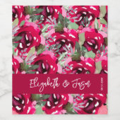 Étiquette Pour Bouteilles De Vin Elégant Aquarelle rose Fleurs Mariage (Étiquettes simples)