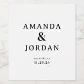 Étiquette Pour Bouteilles De Vin Elegant Black Typographic (Étiquettes simples)