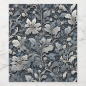 Étiquette Pour Bouteilles De Vin Élégant blanc argenté gris-gris (Étiquettes simples)