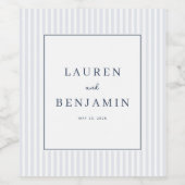 Étiquette Pour Bouteilles De Vin Elegant Blue Minimalist Stripes (Étiquettes simples)