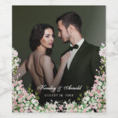 Étiquette Pour Bouteilles De Vin Elegant Blush Garden Wedding Wine Label (Étiquettes simples)