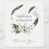 Étiquette Pour Bouteilles De Vin Elégant Boho Floral Mariage (Étiquettes simples)