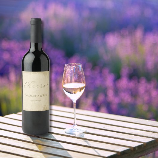 Étiquette Pour Bouteilles De Vin Elégant bord de grunge Hors Blanc