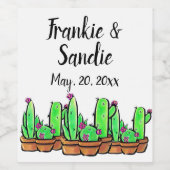 Étiquette Pour Bouteilles De Vin Elégant cactus cactus succulents (Étiquettes simples)