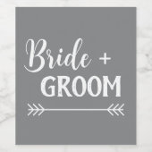 Étiquette Pour Bouteilles De Vin élégant chic BRIDE + GROOM | (Étiquettes simples)