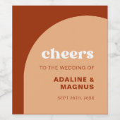 Étiquette Pour Bouteilles De Vin Élégant Chic Peach Terracotta Arch Boho Mariage (Étiquettes simples)