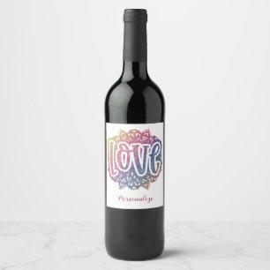 Étiquette Pour Bouteilles De Vin Élégant Citation d'amour Parties scintillant Étinc