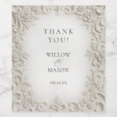 Étiquette Pour Bouteilles De Vin Elegant Classic Scrollwork Baroque Wedding (Étiquettes simples)