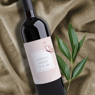ÉTIQUETTE POUR BOUTEILLES DE VIN ELÉGANT CUIT COULEUR D'EAU BLANC BETTERFOR MARIAGE