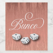 Étiquette Pour Bouteilles De Vin Elegant Dice Party Bunco (Étiquettes simples)