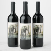 Étiquette Pour Bouteilles De Vin Elégant éléphant (Bouteilles)