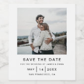 Étiquette Pour Bouteilles De Vin Élégant et simple Weeding moderne Enregistrer la d (Étiquettes simples)