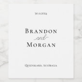 Étiquette Pour Bouteilles De Vin Élégant Étiquette à vin - Mariage (Étiquettes simples)