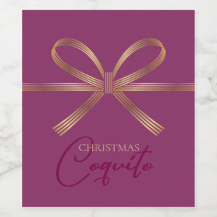 Étiquette Pour Bouteilles De Vin Élégant Étiquette de vin Coquito Bow