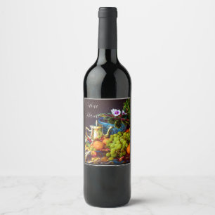 Étiquette Pour Bouteilles De Vin Élégant étiquette de vin d'art