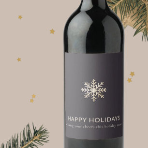 Étiquette Pour Bouteilles De Vin Élégant Étiquette de vin de flocon de neige