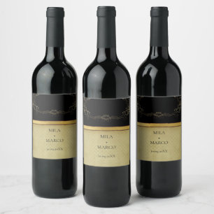Étiquette Pour Bouteilles De Vin Élégant Étiquette de vin Gold Deco
